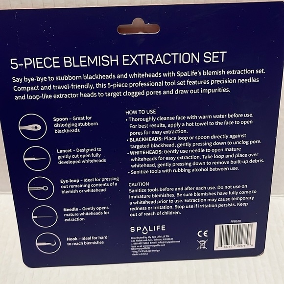 Spalife- 5 piece Blemish Extraction Kit/Set with Case- new in pkg - Picture 2 of 5